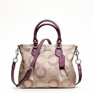 Coach Ashley Dotted OP Art Mini Tote Berry Style # F20343 Like New